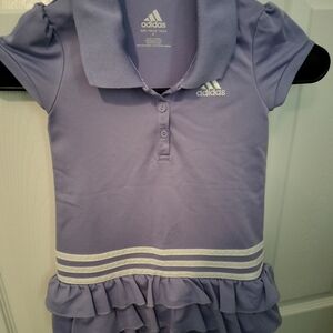 Adidas Purple Casual Dress with Polo Collar and Ruffled Skirt